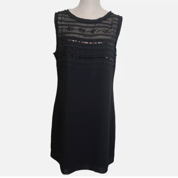 Banana Republic Dresses & Skirts - Banana Republic Black Sequin Dress on Chiffon Layer
